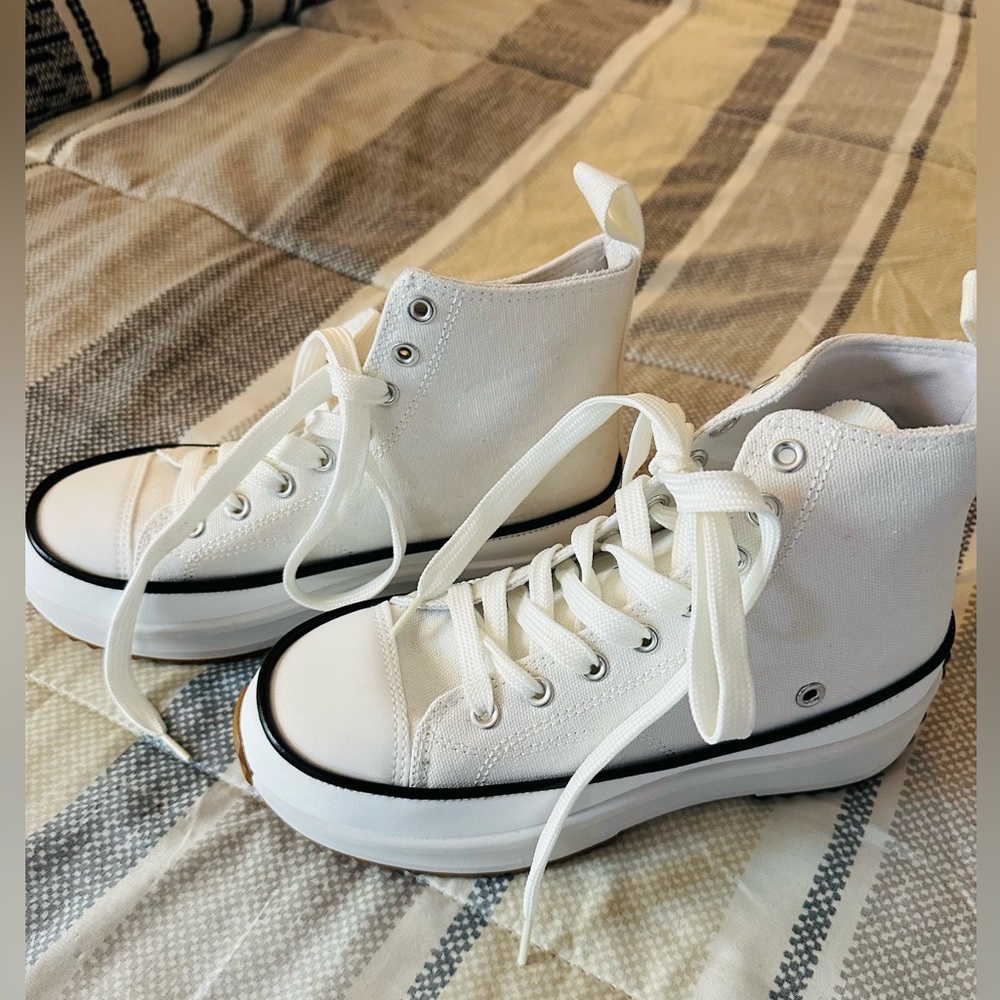 Charlotte Russe- Canvas lace-up sneakers.